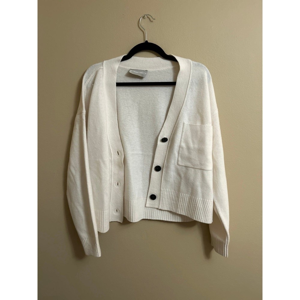 everlane cream, medium cardigan, 100% wool
